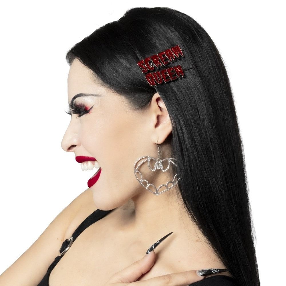 Kreepsville - Scream Queen Schuifspeld - Rood/Zilverkleurig